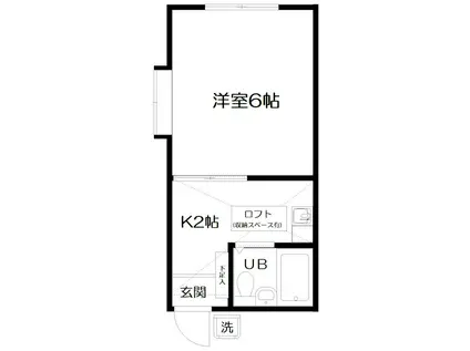 グランドール調布(1K/1階)の間取り写真