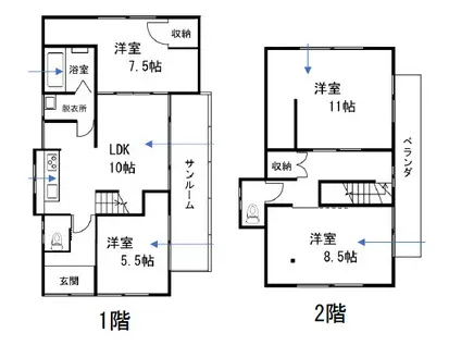 生実町戸建(4LDK/1階)の間取り写真
