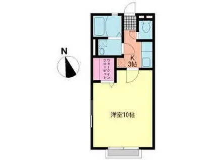 メゾン・ドゥ・プランタン(1K/1階)の間取り写真