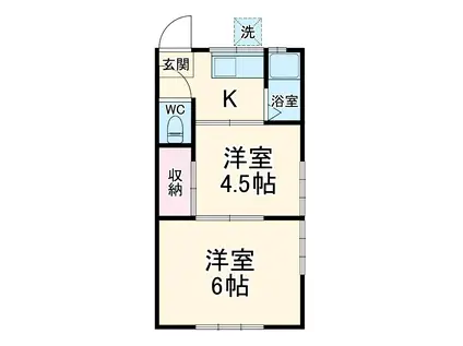 高島台アパート(2K/2階)の間取り写真