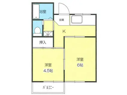 メゾン・ド・青山(2K/2階)の間取り写真