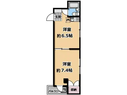 MS野毛ビル(2K/3階)の間取り写真