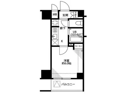 プレール・ドゥーク上北沢(1K/2階)の間取り写真