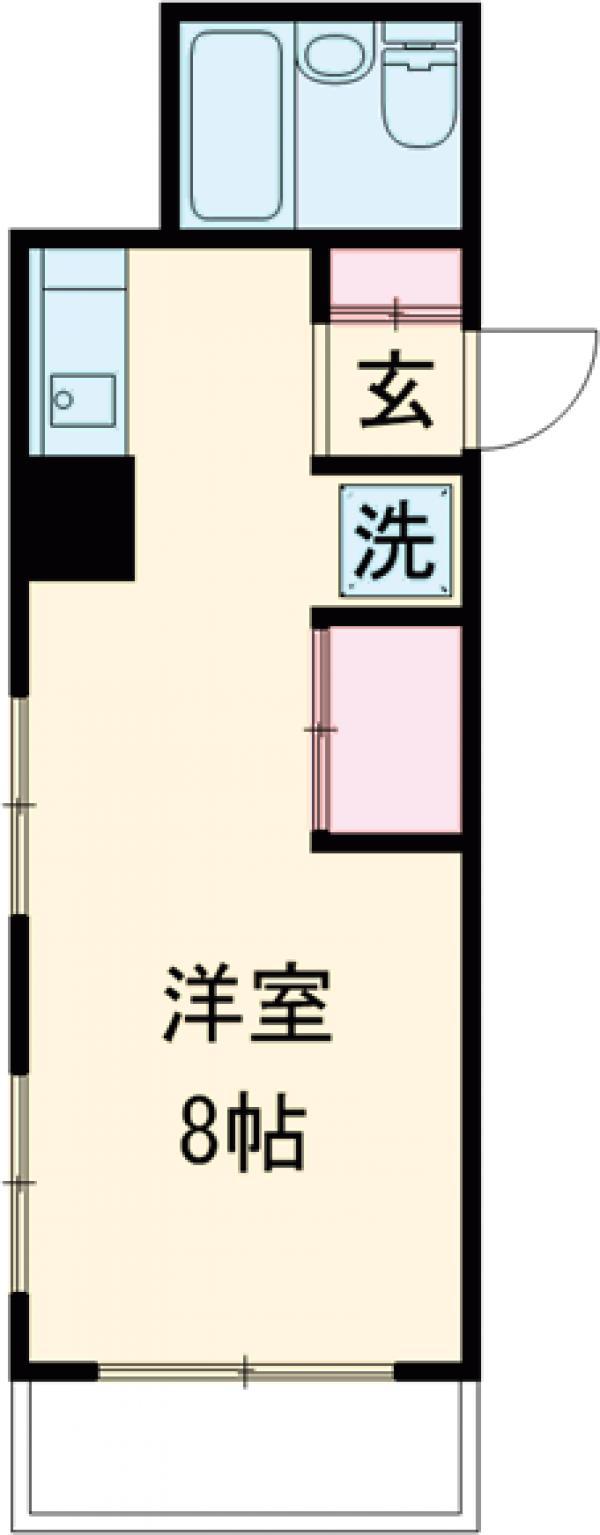 サンハイツ田辺(ワンルーム/2階)の間取り写真