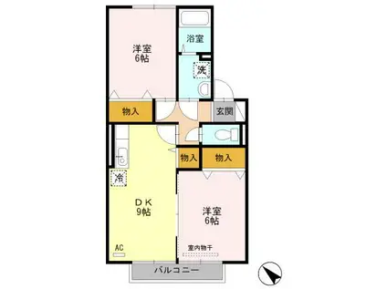 ドエル59(2DK/2階)の間取り写真