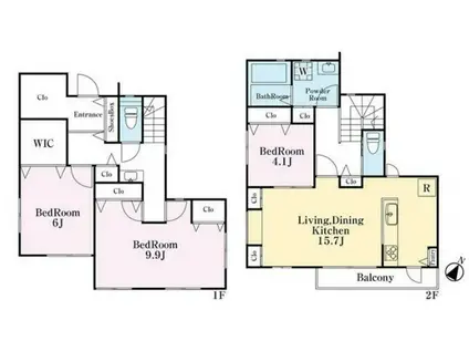 埼京線 武蔵浦和駅 徒歩18分 2階建 築9年(3LDK)の間取り写真