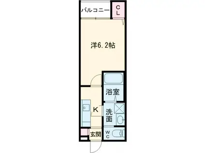ベルつつじヶ丘(1K/1階)の間取り写真