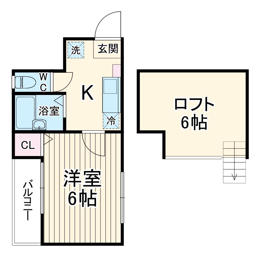STAGE枇杷島(1K/2階)の間取り写真