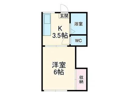 第二常盤ハイツ(1K/1階)の間取り写真