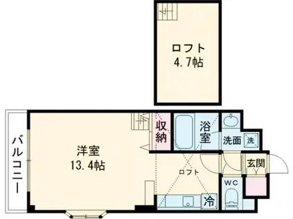 LE CIEL(ワンルーム/3階)の間取り写真