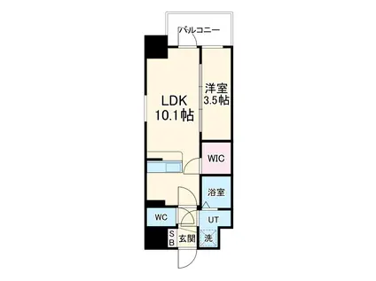 ワールドアイ都島高倉町(1LDK/7階)の間取り写真