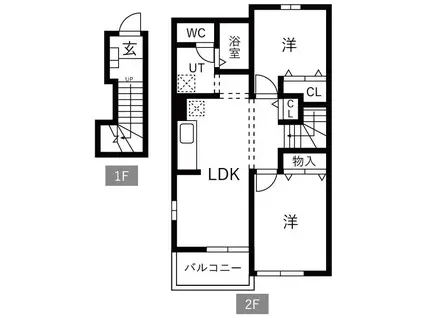 エル・シティ五番館(2LDK/2階)の間取り写真