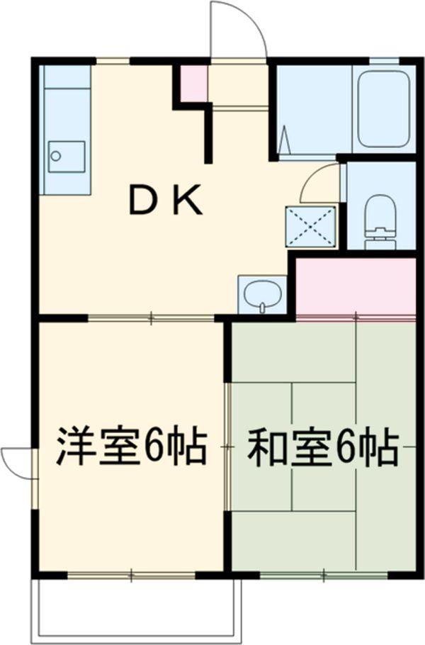 アルスしまだ(2DK/2階)の間取り写真
