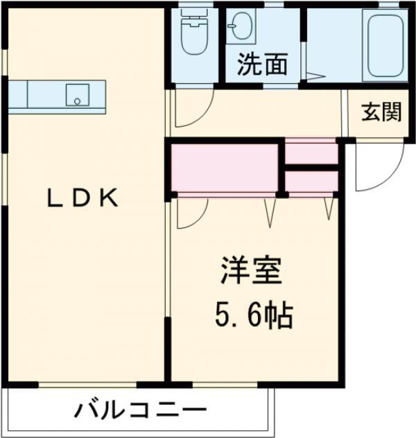 ユーガイアⅡ(1LDK/1階)の間取り写真