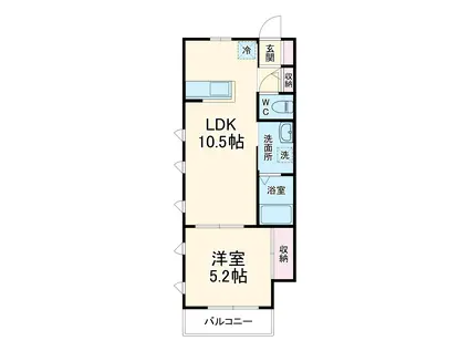 NOBLE ⅤⅠLLA東戸塚(1LDK/2階)の間取り写真