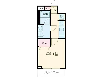 AZEST金町(1K/4階)の間取り写真