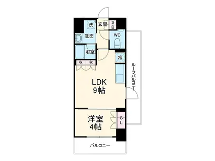 デュオステージ浦和岸町(1LDK/6階)の間取り写真