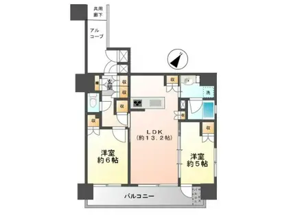 レ・ジェイド豊田マスターヒルズ(2LDK/7階)の間取り写真