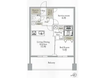 プライマル町屋(1SLDK/6階)の間取り写真