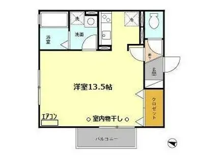 メイプルブランシェⅡ(1K/2階)の間取り写真