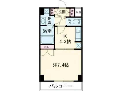 スペーシア高円寺Ⅰ(1K/6階)の間取り写真