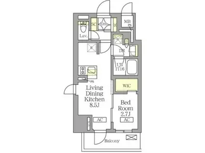 テラス北千住(1LDK/4階)の間取り写真