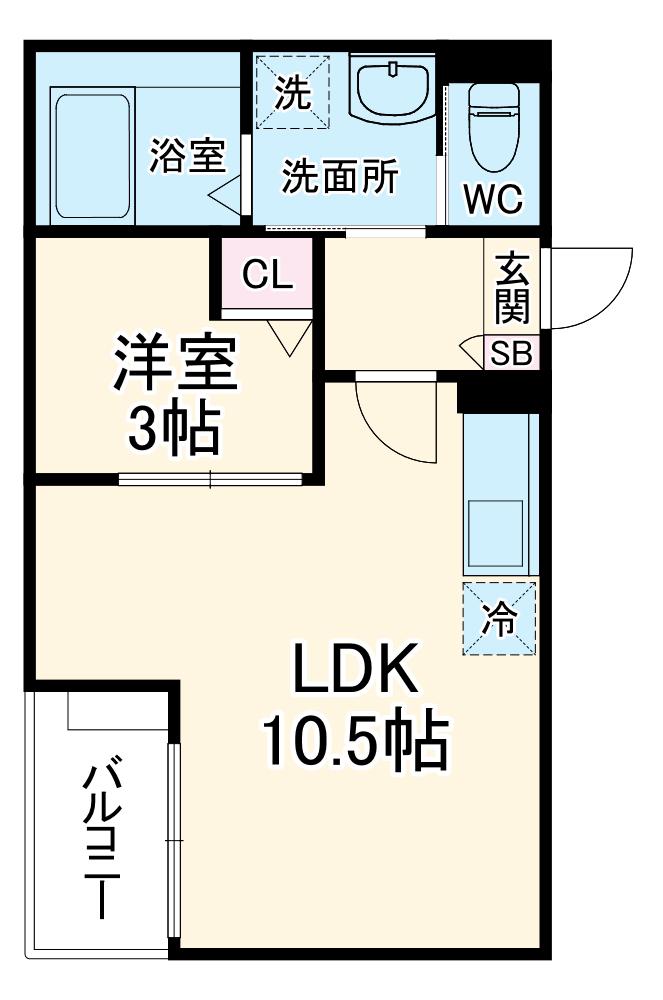 JACK KAMISHIGEHARAⅠ(1LDK/2階)の間取り写真