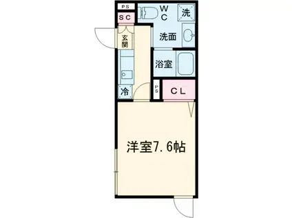 LEGALAND西五反田ANNEX(1K/2階)の間取り写真