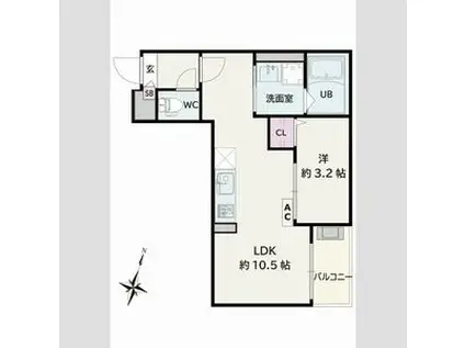 JACK KAMISHIGEHARAⅠ(1LDK/2階)の間取り写真