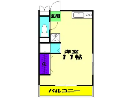 オネスティー大久保壱番館(ワンルーム/2階)の間取り写真