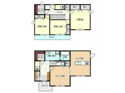 遠州鉄道 遠州病院駅 徒歩21分 2階建 築1年(3LDK)の間取り写真