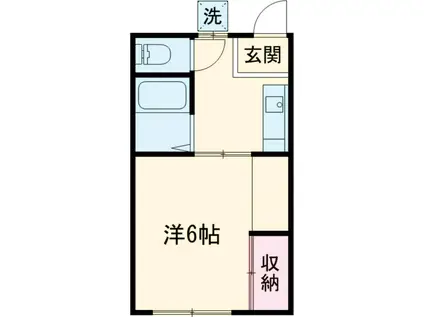 境川コーポ(1K/2階)の間取り写真