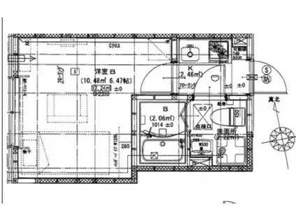 ルナール東伏見(1K/3階)の間取り写真
