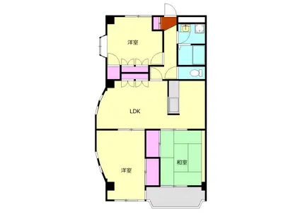 コーポ山室(3LDK/2階)の間取り写真