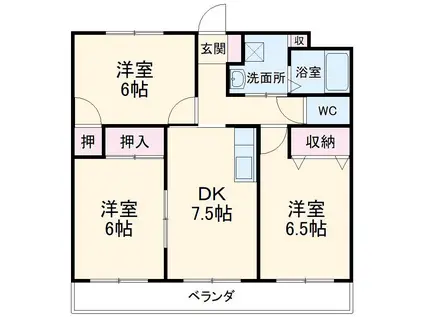 メゾンアルウェット1(3DK/2階)の間取り写真