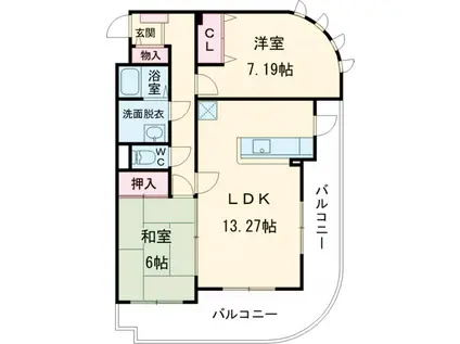 グランシャリオ21(2LDK/2階)の間取り写真