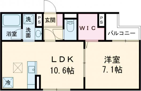 セレスティア大谷田Ⅲ(1LDK/3階)の間取り写真