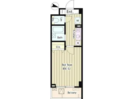 セレーノ武蔵野(1K/3階)の間取り写真