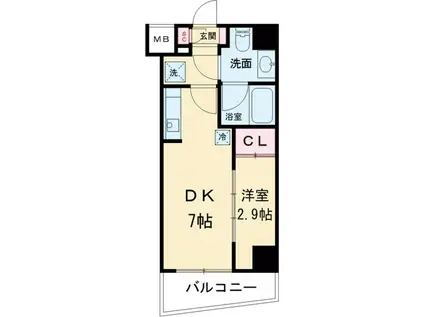 アーバネックス西新宿Ⅱ(1DK/13階)の間取り写真