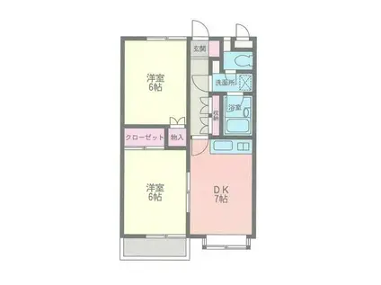 アーバン柿島(2DK/1階)の間取り写真