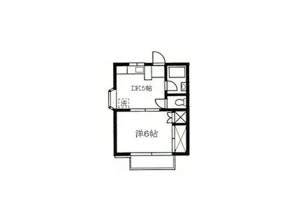 コーポグレイス(1DK/2階)の間取り写真