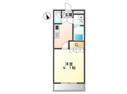 ハイム メルヴェール(1K/1階)の間取り写真