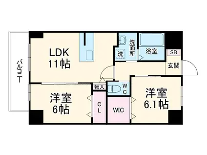 パストール(2LDK/3階)の間取り写真