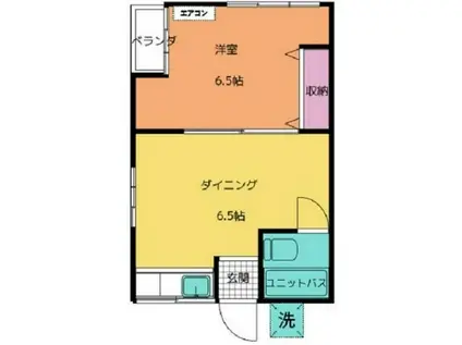 高田荘(1DK/2階)の間取り写真