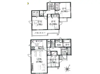 高崎線 桶川駅 徒歩30分 2階建 築1年(4LDK)の間取り写真