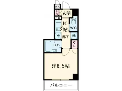 ヴェルステージ町田駅前(1K/6階)の間取り写真