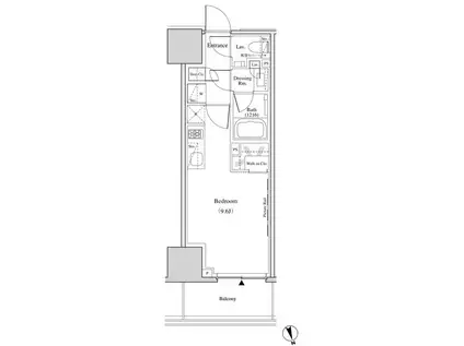ザ・パークハビオ北千住(ワンルーム/14階)の間取り写真