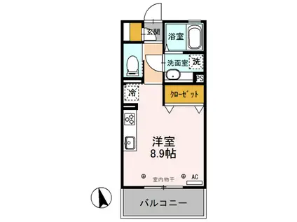 OHANAオハナ(ワンルーム/2階)の間取り写真