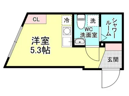 ジュリアス哲学堂(ワンルーム/2階)の間取り写真