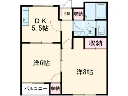 グリーンピア(2DK/1階)の間取り写真